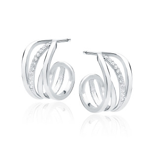 Cercei argint rotunzi cu pietre DiAmanti Z1921ER_W-DIA (Argint 925‰ 4,5 g.)